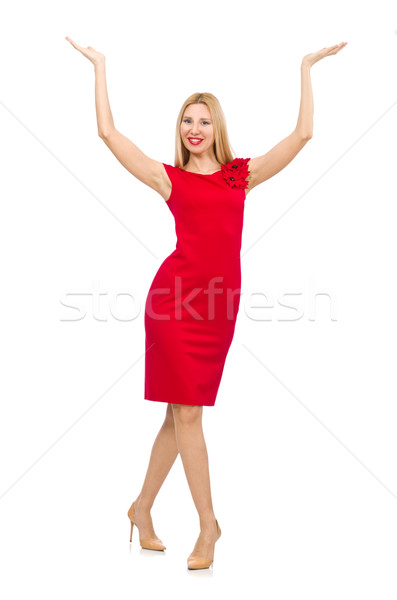 Woman in red dress isolated on white Stock photo © Elnur