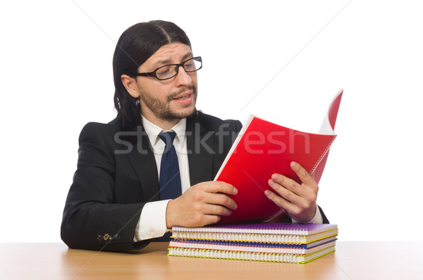 Businessman reading isolated on white Stock photo © Elnur