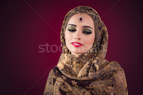 Musulmanes mujer agradable joyas belleza oro Foto stock © Elnur
