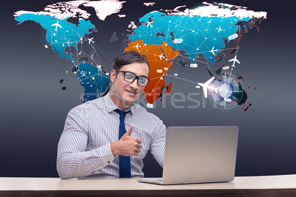Businessman with laptop in online booking concept Stock photo © Elnur