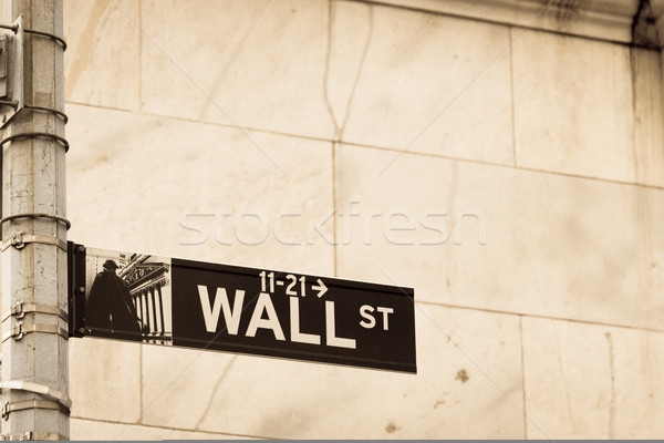 Podpisania Wall Street działalności ceny miasta miejskich Zdjęcia stock © Elnur