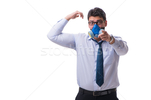 Om de afaceri transpiratie rău izolat alb afaceri Imagine de stoc © Elnur