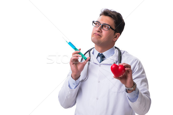 Tineri masculin cardiolog medic inimă Imagine de stoc © Elnur