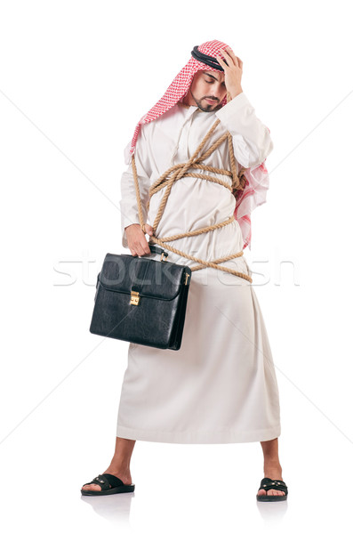 Stockfoto: Arab · zakenman · geïsoleerd · witte · business · werk