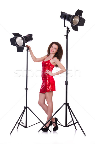 Model in the studio on white Stock photo © Elnur