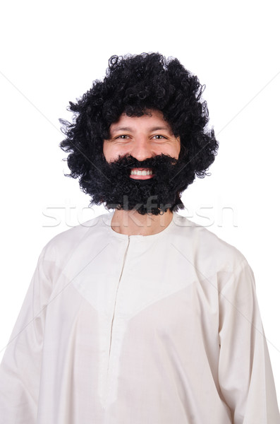 Włochaty funny człowiek odizolowany biały pracownika Zdjęcia stock © Elnur