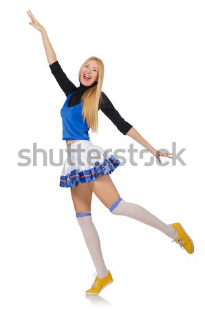 Cheerleader isolé blanche femme sourire danse Photo stock © Elnur