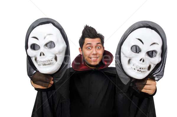 Man in horror costume with mask isolated on white Stock photo © Elnur