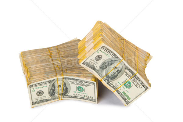 Foto stock: Dólares · negocios · aislado · blanco · dinero