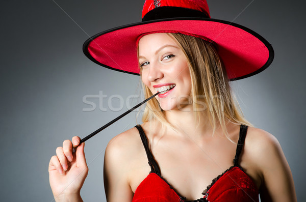 Woman magician doing her tricks with wand Stock photo © Elnur