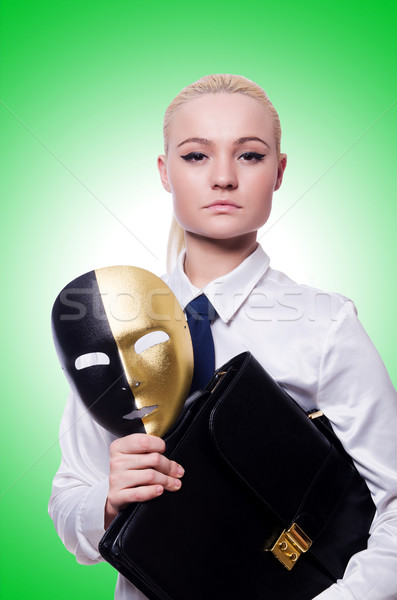 Kobieta maska biznesmen garnitur pracownika przemysłowych Zdjęcia stock © Elnur