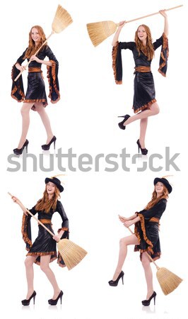 Woman pirate in various poses on white Stock photo © Elnur