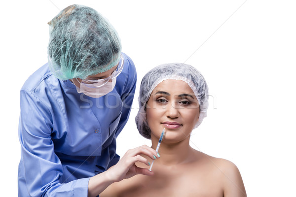 若い女性 形成外科 孤立した 白 女性 顔 ストックフォト © Elnur