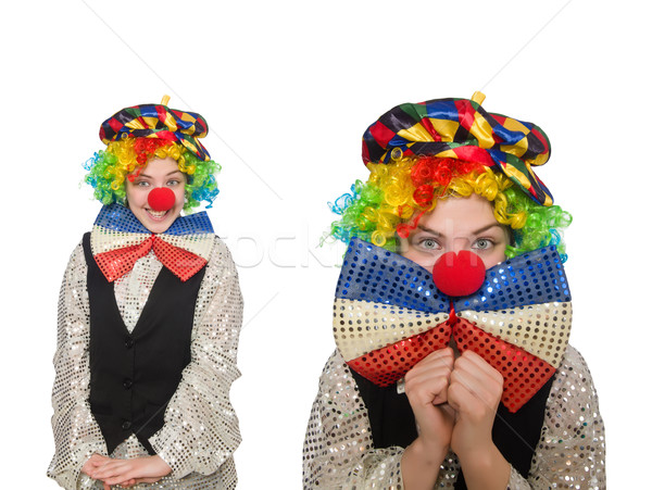 Female clown isolated on white Stock photo © Elnur