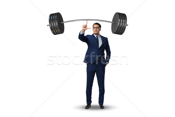 Stockfoto: Zakenman · barbell · zwaar · business · man