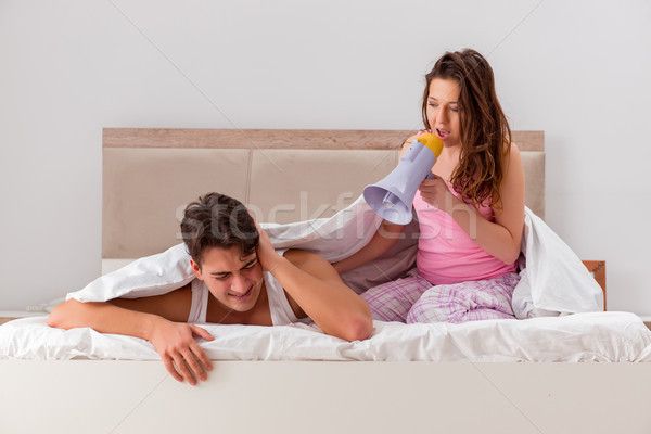 Family conflict with wife husband in bed Stock photo © Elnur