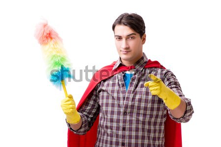 Stock photo: Super hero cleaner isolated on white