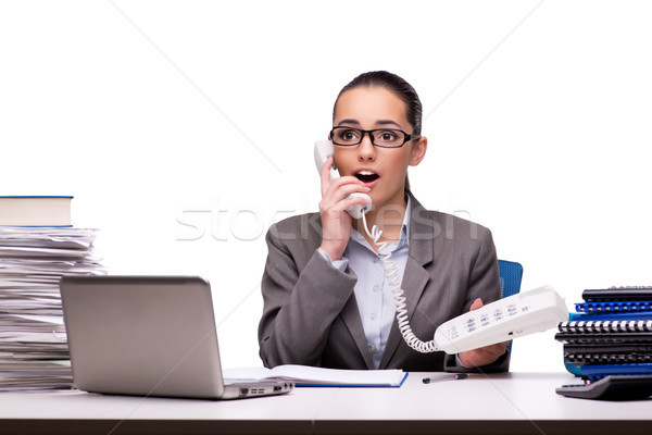Young businesswoman in office isolated on white Stock photo © Elnur