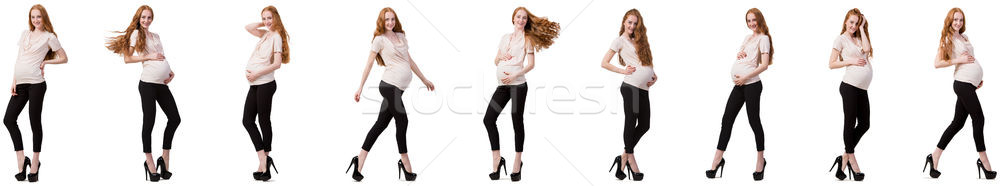 Femme enceinte image isolé blanche mode [[stock_photo]] © Elnur