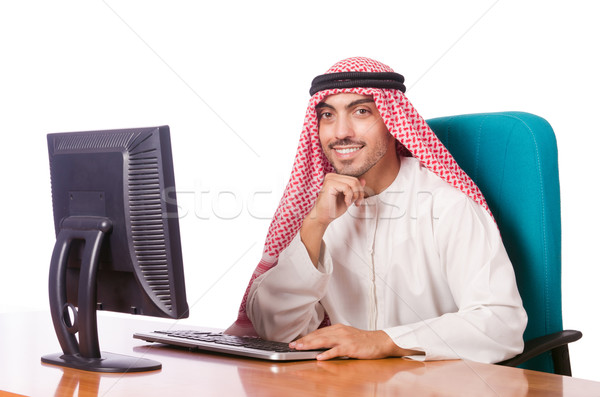 Arab businessman working on computer Stock photo © Elnur