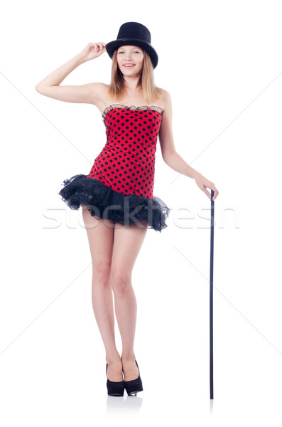 Magician woman with wand on white Stock photo © Elnur