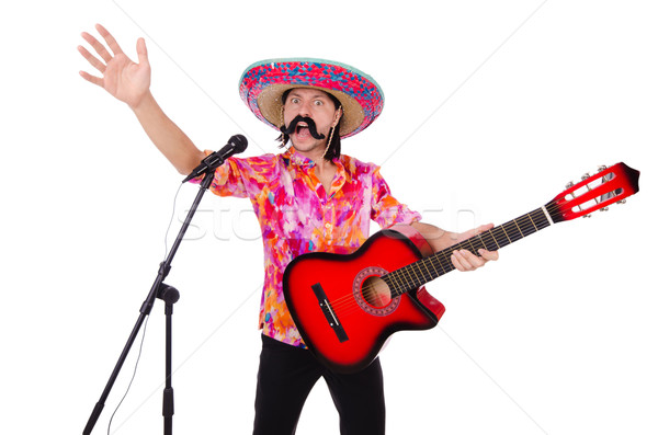 Stock photo: Funny mexican with sombrero hat