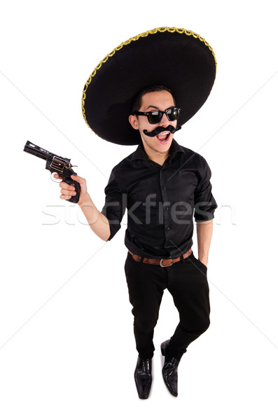 Stock photo: Funny mexican with sombrero hat