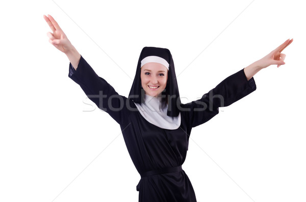 Nun isolated on the white background Stock photo © Elnur