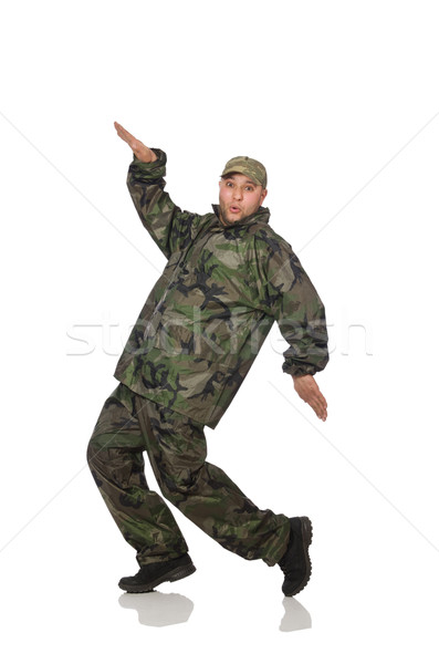 Young man in soldier uniform isolated on white Stock photo © Elnur