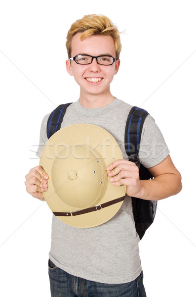 Stock photo: Man in safari hat in hunting concept