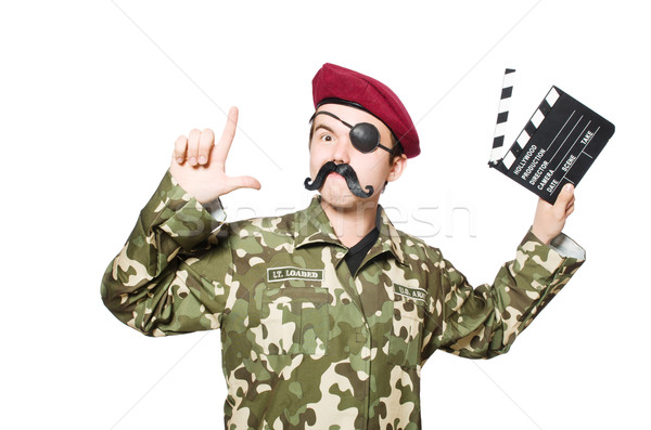Funny żołnierz wojskowych człowiek zabawy policji Zdjęcia stock © Elnur