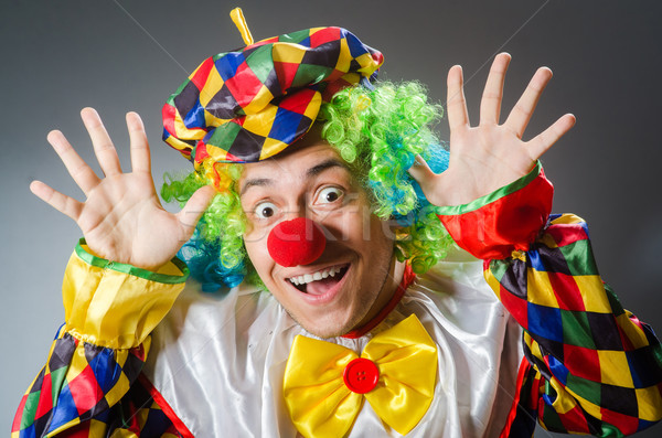 Funny clown komiczny szczęśliwy zabawy hat Zdjęcia stock © Elnur