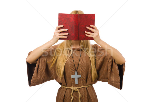 Keresztény nő izolált fehér templom Biblia Stock fotó © Elnur