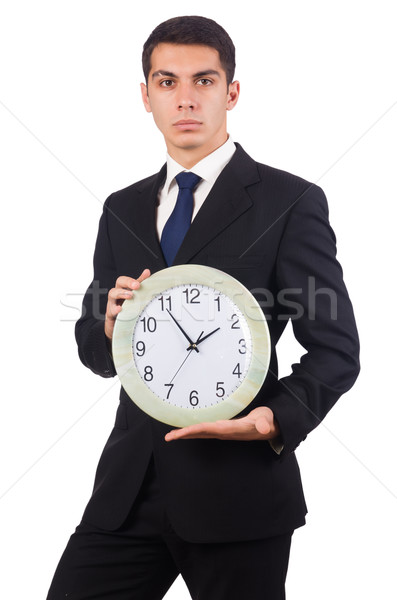 Businessman with clock isolated on white Stock photo © Elnur