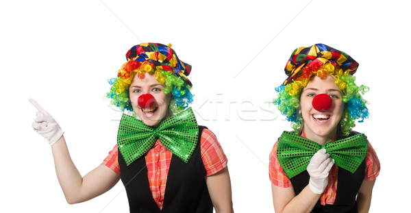 Female clown isolated on white Stock photo © Elnur