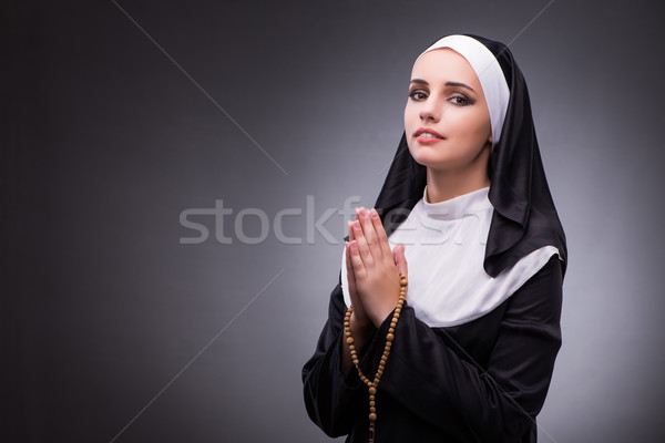 Stock foto: Religiösen · Nonne · Religion · dunkel · Frau · sexy