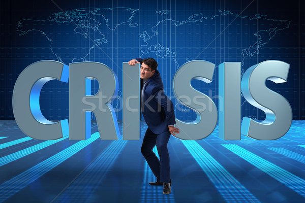 The businessman in crisis business concept Stock photo © Elnur