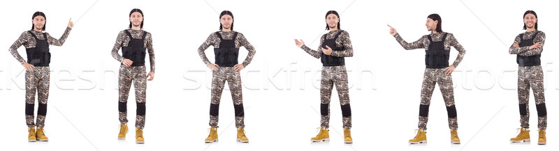 Soldier isolated on the white background Stock photo © Elnur
