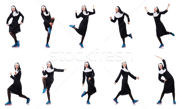 Nun isolated on the white background Stock photo © Elnur