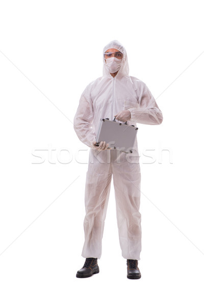 Criminologist in protective suit with steel case Stock photo © Elnur