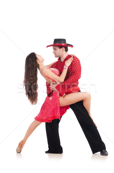 Stock photo: Pair of dancers isolated on the white