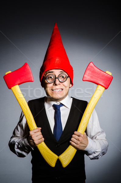 Man with axes in funny concept Stock photo © Elnur