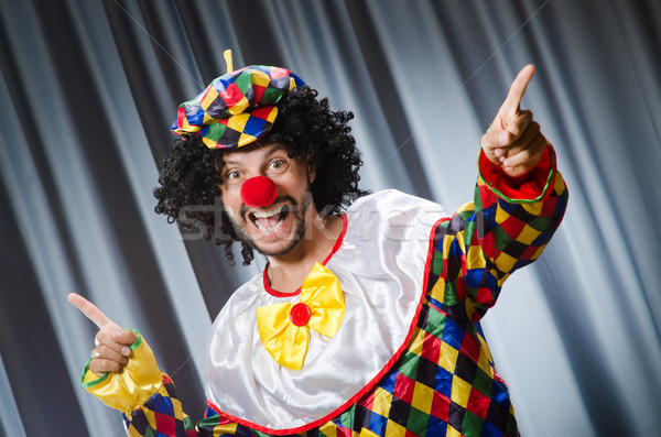 Vicces bohóc humoros függöny mosoly születésnap Stock fotó © Elnur