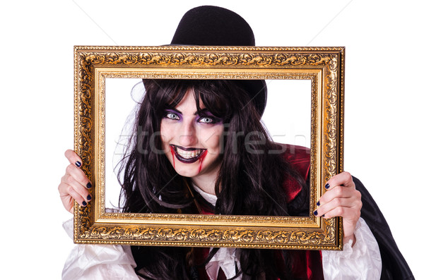 Satan halloween geïsoleerd witte glimlach frame Stockfoto © Elnur