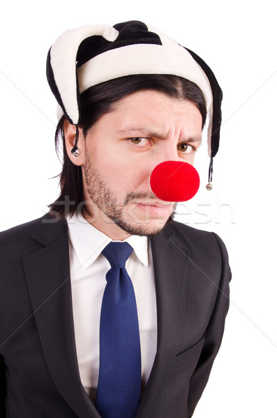 Grappig clown zakenman geïsoleerd witte business Stockfoto © Elnur
