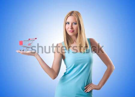 Young girl with centimeter in dieting concept Stock photo © Elnur