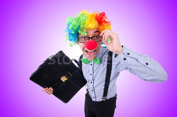 Zdjęcia stock: Clown · biznesmen · odizolowany · biały · działalności · strony