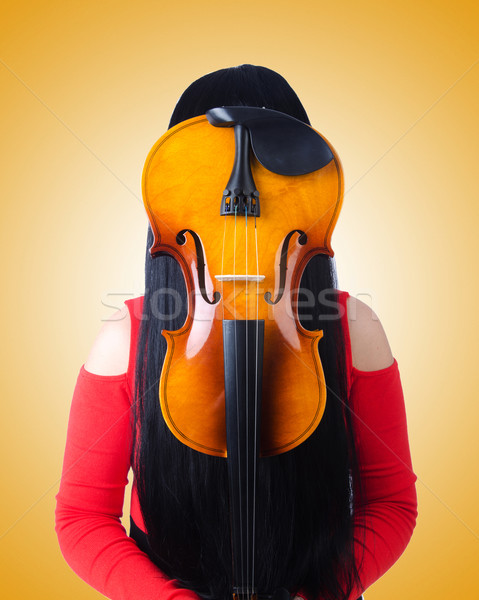 Foto stock: Jovem · violino · branco · arte · concerto · preto