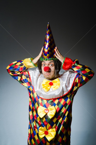Funny clown against dark background Stock photo © Elnur
