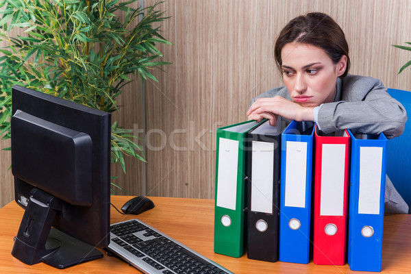 Tired woman stressed with too much work Stock photo © Elnur